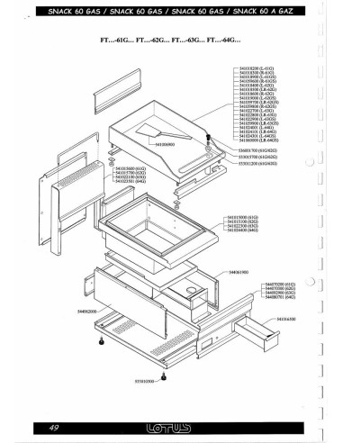 Pièces détachées LOTUS FTLR-62GS (Vers1) 