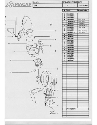 Pièces détachées MACAP TG6 Annee 2002 