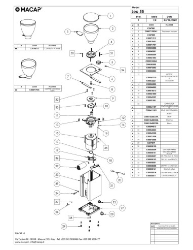 Pièces détachées MACAP Leo55-evo1 (202210-) Annee 202210- 