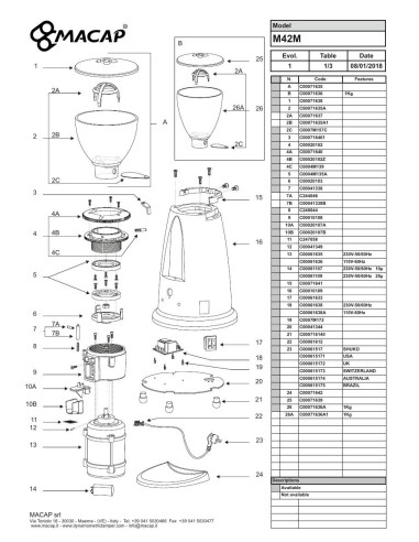 Pièces détachées MACAP M42M (2018) Annee 2018 
