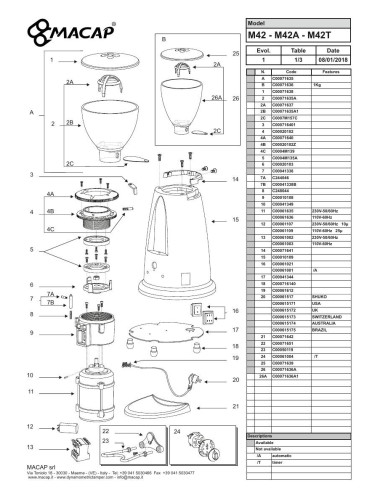 Pièces détachées MACAP M42T (2018) Annee 2018 