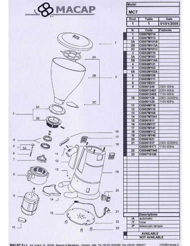Pièces détachées MACAP MC7 Annee 2005 