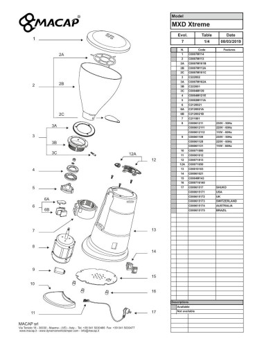 Pièces détachées MACAP MXD-Xtreme- (2019) Annee 2019 