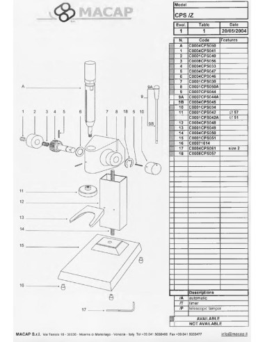 Pièces détachées MACAP CPS-Z (200405-) Annee 200405- 