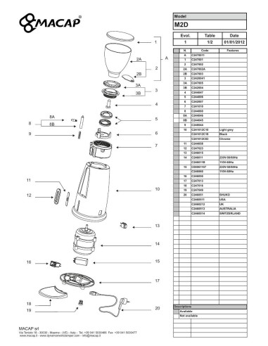 Pièces détachées MACAP M2-D Annee 2012 