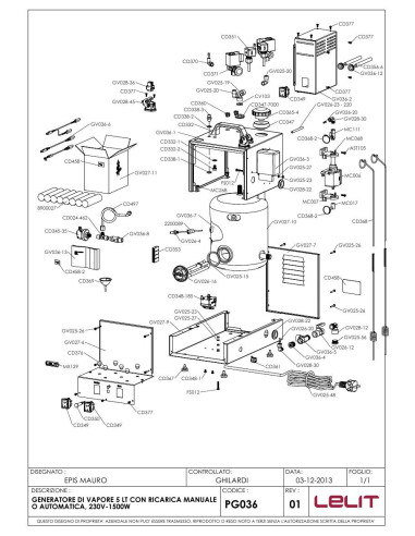 Pièces détachées LELIT PG036 (201312-REV.01) Annee 2013 