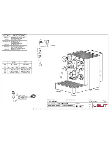 Pièces détachées LELIT PL162T BIANCA 