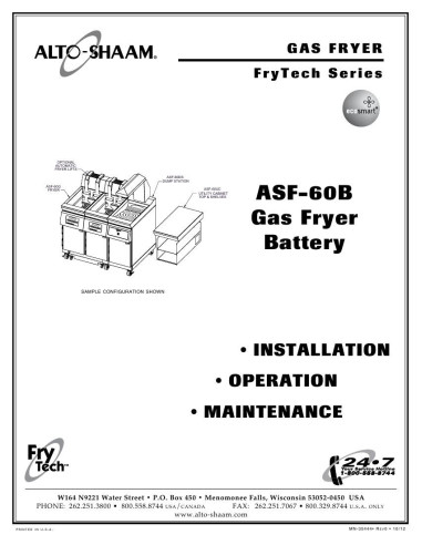 Pièces détachées ALTO-SHAAM ASF-60B-Gas - ALTO-SHAAM ASF-60B-Gas - Alto-Shaam