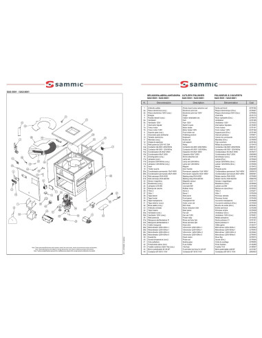 Pièces détachées Polisseur à couverts SAS-6001 - Sammic 