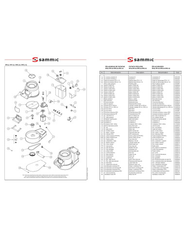 Pièces détachées Éplucheuse à pommes de terre PPC-12+ - Sammic 