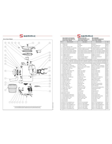 Pièces détachées Éplucheuse - essoreuse PES-20 - Sammic 