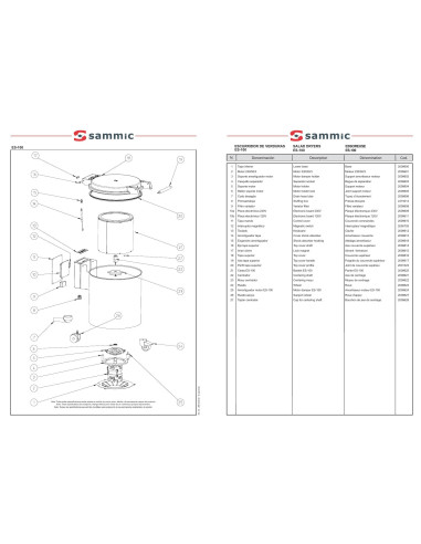 Pièces détachées Essoreuse ES-200 - Sammic 