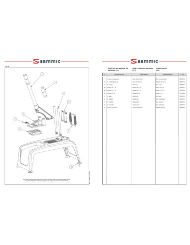 Pièces détachées Coupe-frites manuel CF-5 - Sammic 