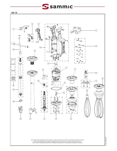 Pièces détachées Combiné MB-51 - Sammic 