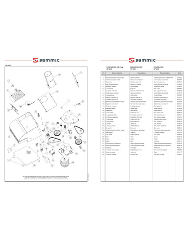 Pièces détachées Coupe-Pain CP-250 - Sammic 