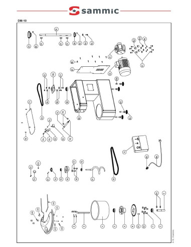 Pièces détachées Pétrin à spirale DM-10 - Sammic 