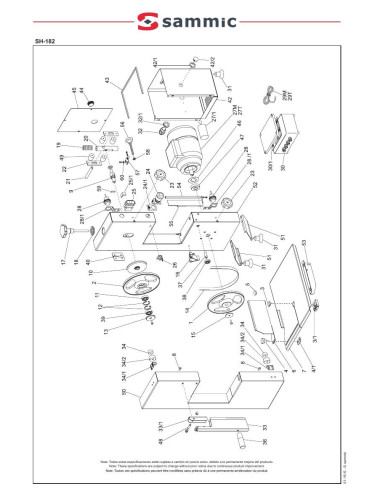 Pièces détachées Scie à os SH-182 - Sammic 