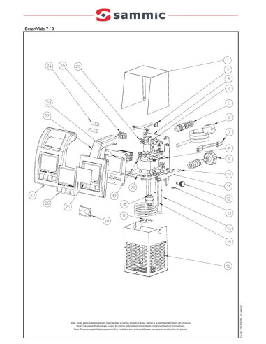 Pièces détachées Thermo-plongeur SmartVide 9 - Sammic 