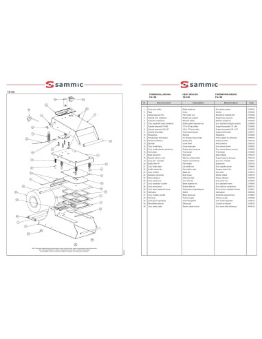 Pièces détachées Thermo-scelleuse TS-150 - Sammic 