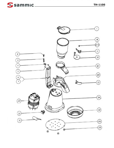 Pièces détachées Broyeur à glace TH-1100 - Sammic 