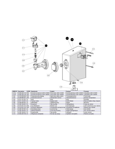 Pièces détachées Distributeur de boissons chaudes BOLERO 1 - Sammic 