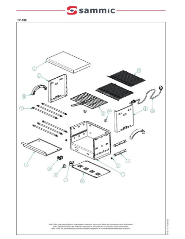 Pièces détachées Grille-pain TP-100 - Sammic 