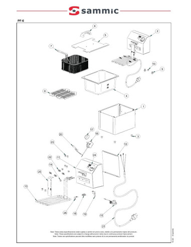 Pièces détachées Friteuse PF-6 - Sammic 