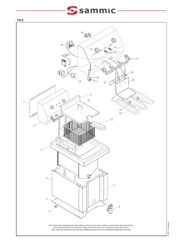 Pièces détachées Friteuse FE-8 - Sammic 