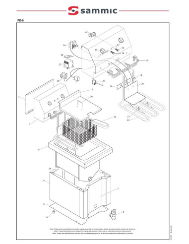 Pièces détachées Friteuse FE-9 - Sammic 