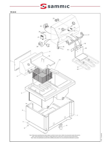 Pièces détachées Friteuse FE-9+9 - Sammic 