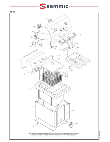 Pièces détachées Friteuse FE-12 - Sammic 