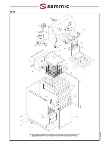 Pièces détachées Friteuse FE-15 - Sammic 