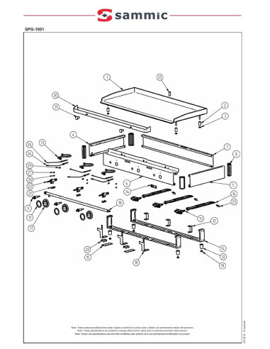 Pièces détachées Plaque à snacker SPG-1001 - Sammic 
