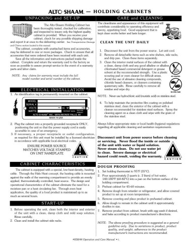 Pièces détachées ALTO-SHAAM 1000-UPS-STD - ALTO-SHAAM 1000-UPS-STD - Alto-Shaam