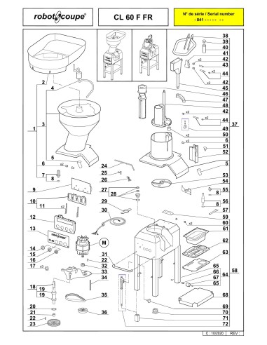 Pièces détachées pour Coupe-légumes CL60F FR - Robot Coupe 