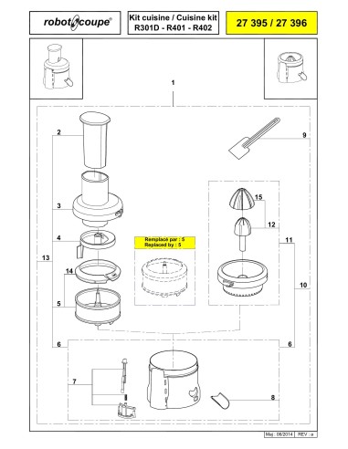 Pièces détachées pour Combinés CUISINE KIT - Robot Coupe 