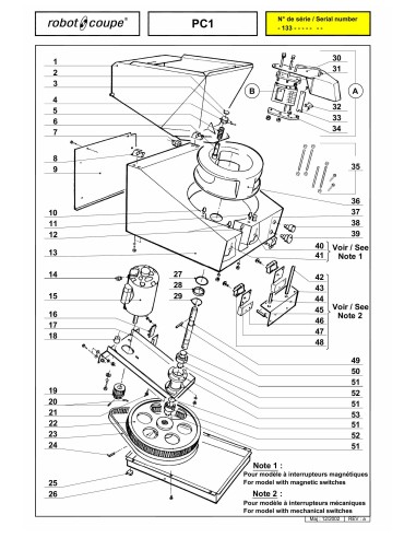 Pièces détachées pour Coupe-légumes Coupe-Frites - Robot Coupe 