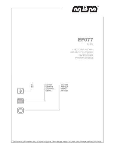 Pièces détachées MBM EF077 Annee 2016 