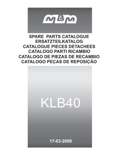 Pièces détachées MBM KLB40 Annee 2008 