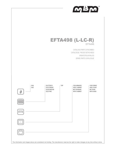 Pièces détachées MBM EFTA498 Annee 2016 