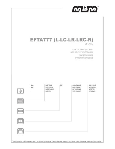 Pièces détachées MBM EFTA777 Annee 2016 