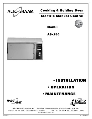 Pièces détachées ALTO-SHAAM AS-250 - ALTO-SHAAM AS-250 - Alto-Shaam