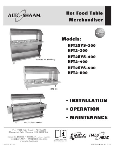 Pièces détachées ALTO-SHAAM HFT2-300 - ALTO-SHAAM HFT2-300 - Alto-Shaam