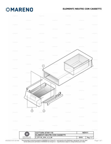 Pièces détachées MARENO NBV1113 