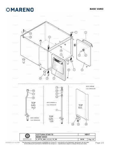 Pièces détachées MARENO NBV712 