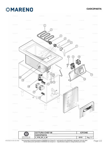 Pièces détachées MARENO ICPC94E 