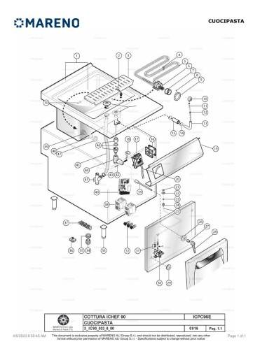 Pièces détachées MARENO ICPC96E 