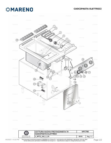Pièces détachées MARENO NPC78E2-NP 