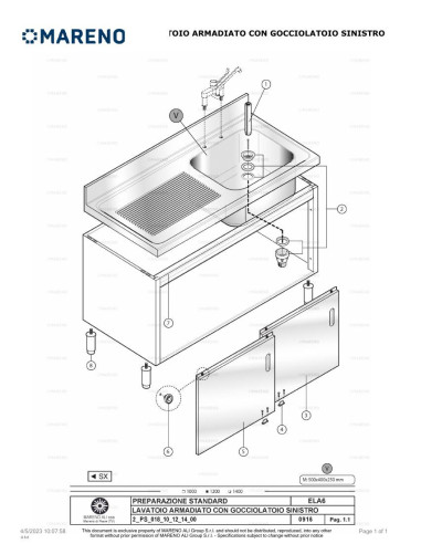 Pièces détachées MARENO ELA6101S 