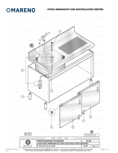 Pièces détachées MARENO ELA6121D 